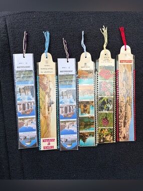 6 BOOK MARKERS - THE HOLY LAND VINTAGE ISRAEL JERUSALEM OLD CITY, 2" x 7 3/4"